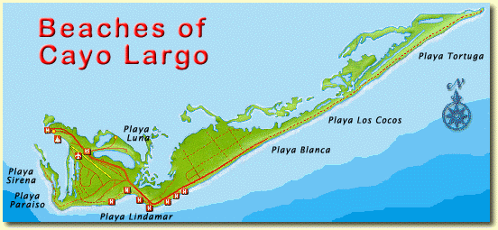 Cayo Largo Beaches Map