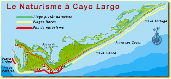 Carte des plages naturistes