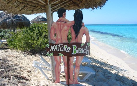 Naturist beach Sign